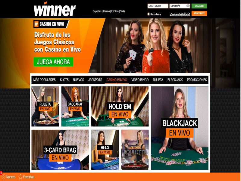Winner México y su opción de casino en vivo